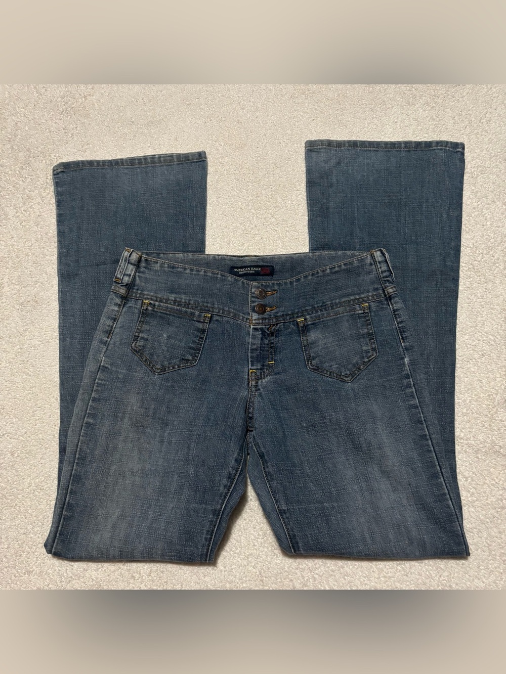 American Eagle Outfitters Women’s Boot Cut Dark Blue Jeans Y2K Lowrise